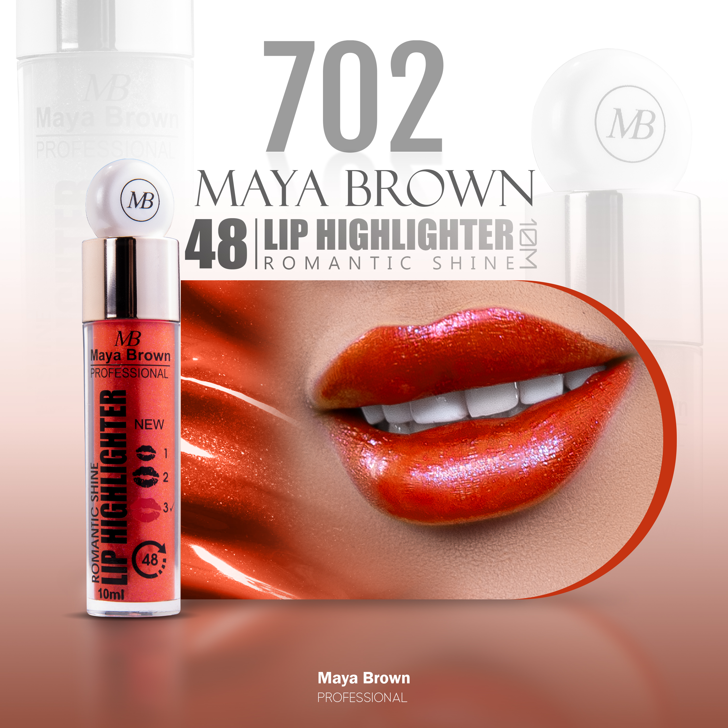 هایلایتر لب مایع ۲۴ساعته مایابراون۷۰۲ MAYA BROWN