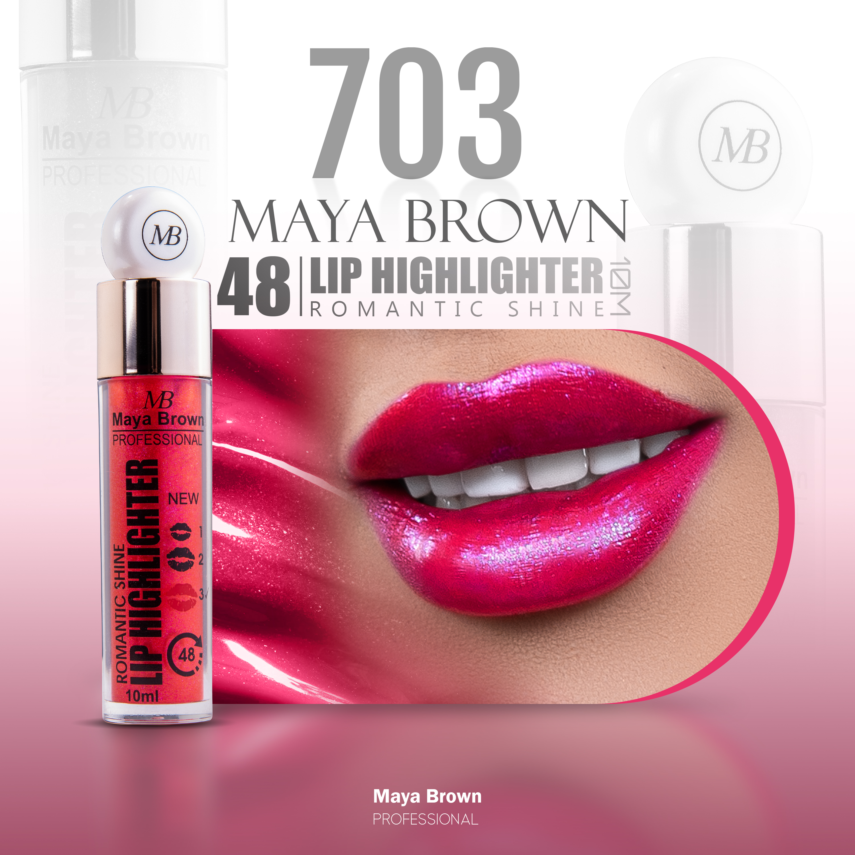 هایلایتر لب مایع ۲۴ساعته مایابراون۷۰۳ MAYA BROWN