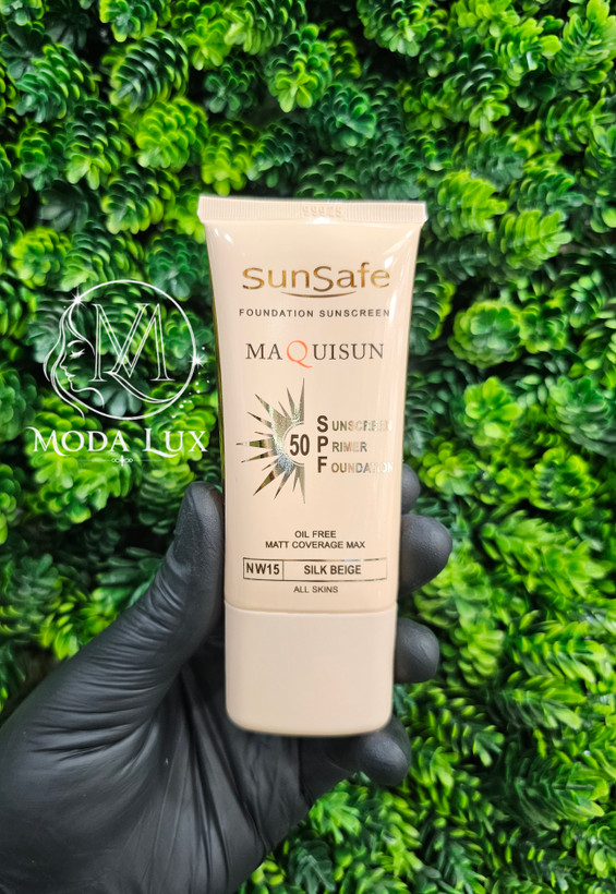 کرم ضد آفتاب سان سیف مدل MAQUISUN SPF50 حجم ۴۰ میلیلیتر مناسب انواع پوست رنگ بژ ابریشمی