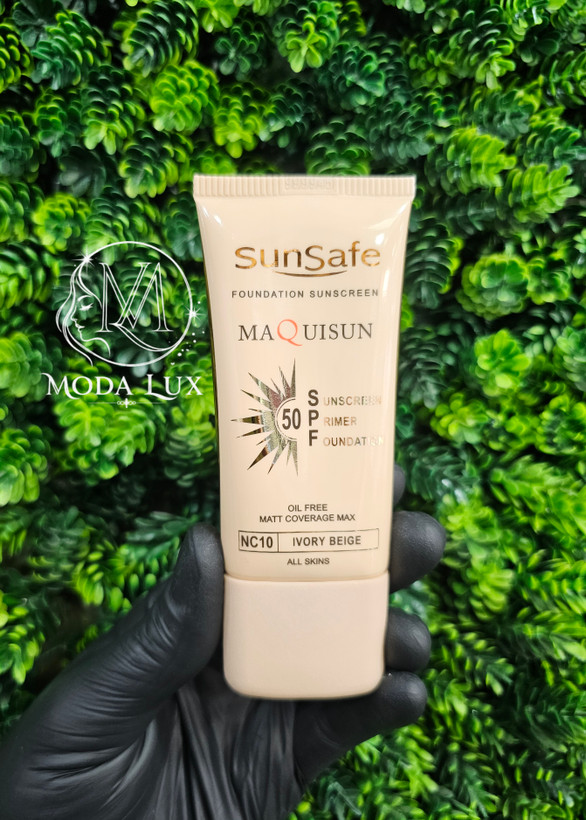 کرم ضد آفتاب سان سیف مدل MAQUISUN SPF50 حجم ۴۰ میلیلیتر مناسب انواع پوست رنگ بژ عاجی