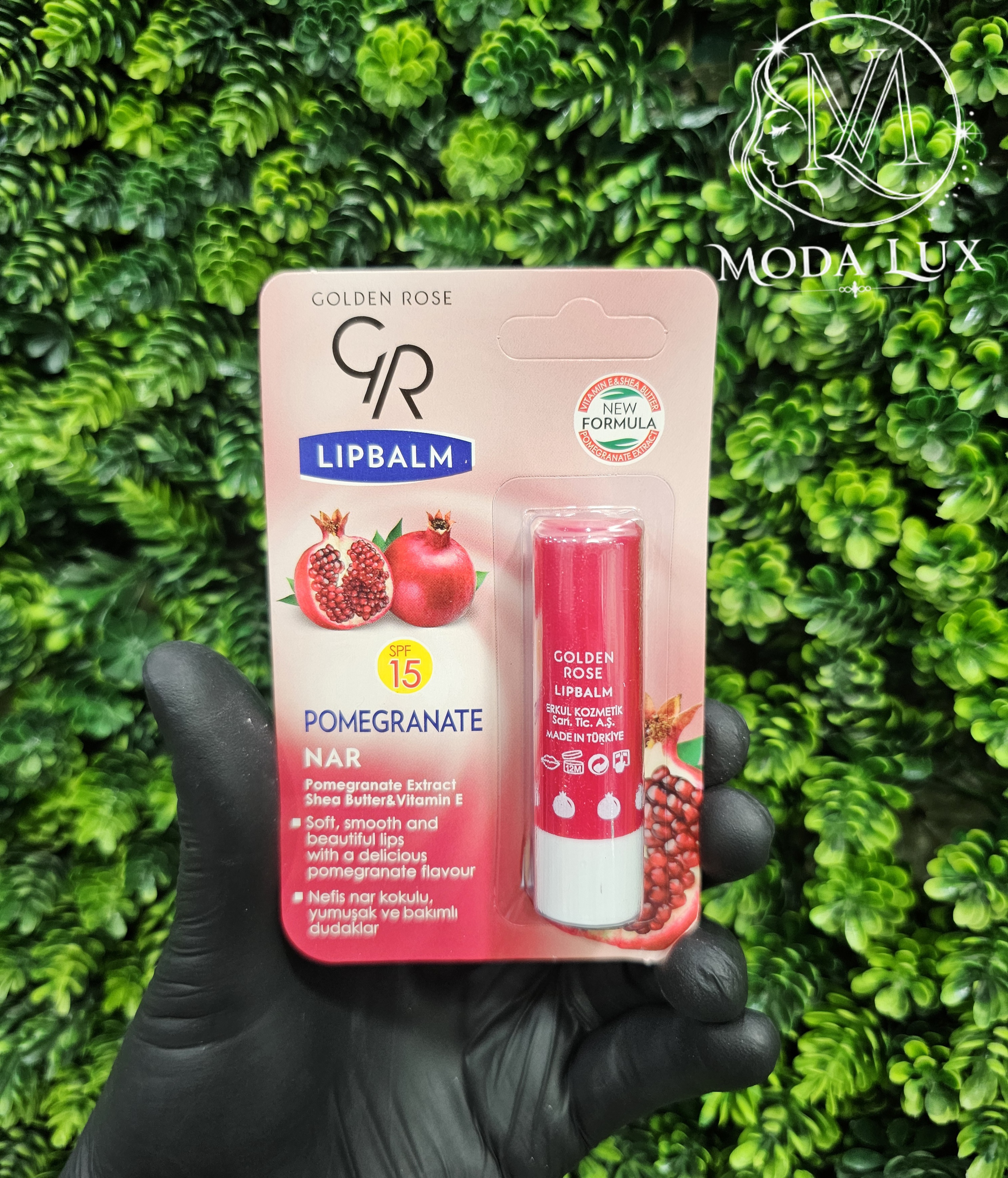 بالم لب گلدن عصاره انار حاوی ضدآفتاب SPF15