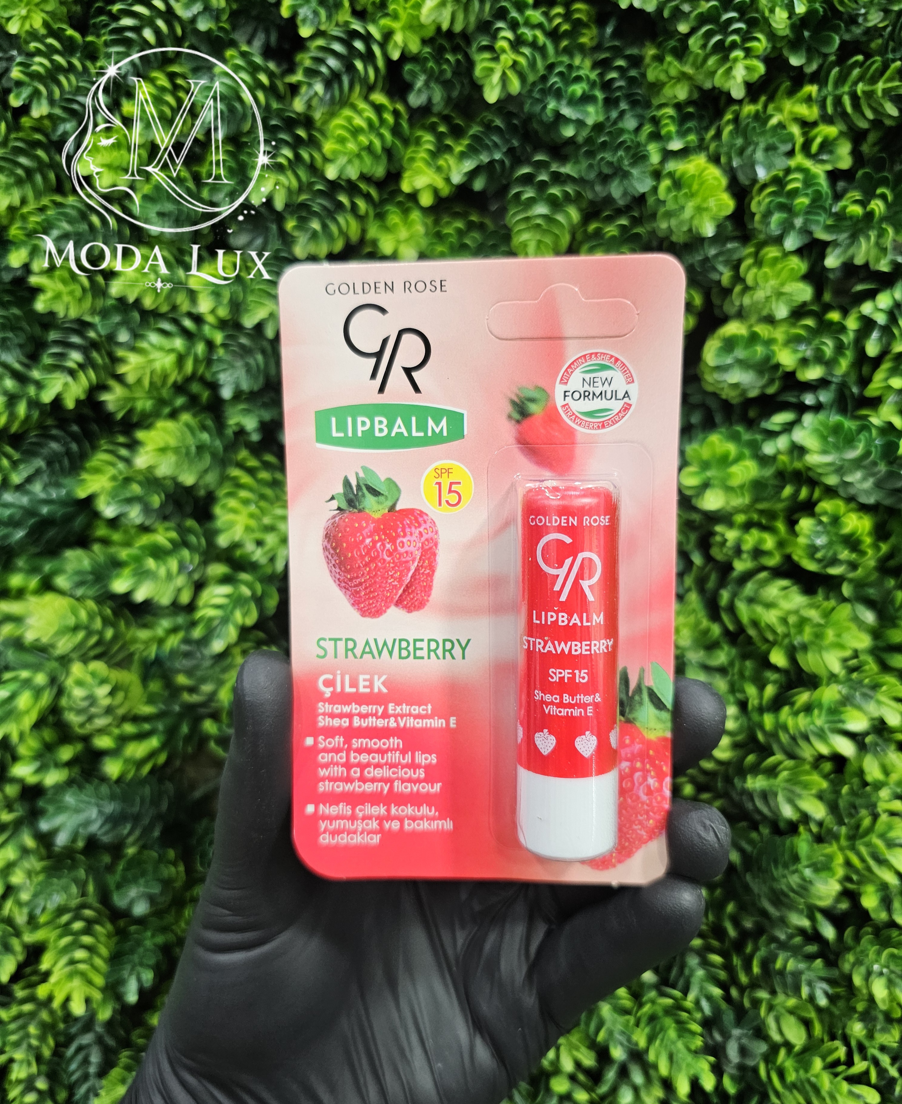 بالم لب گلدن عصاره توت فرنگی حاوی ضدآفتاب SPF15