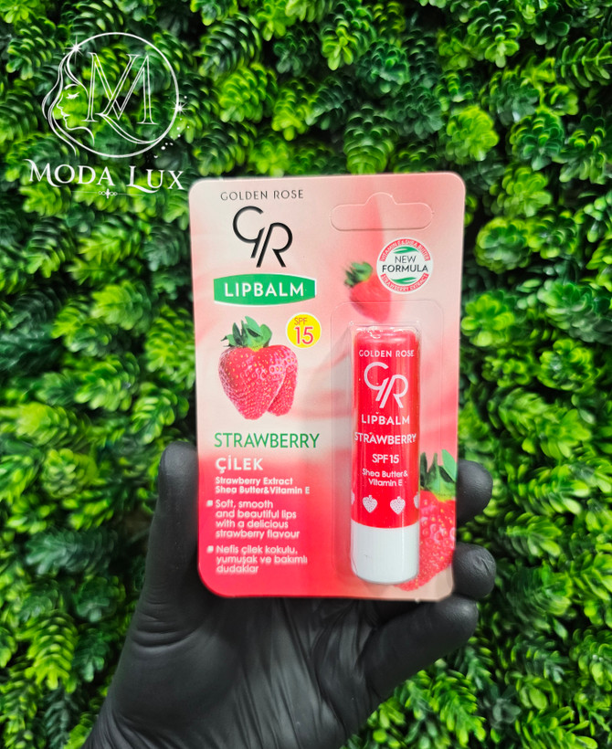 بالم لب گلدن عصاره توت فرنگی حاوی ضدآفتاب SPF15